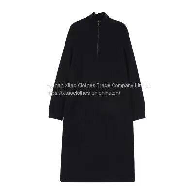 2021 autumn/winter new Korean mid-length lapel sweater dress knit dress for women