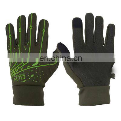 HANDLANDY Green Lightweight Silicone Coating Palm Cycling Gloves Touch Screen Outdoor Sport Gloves For Men Women