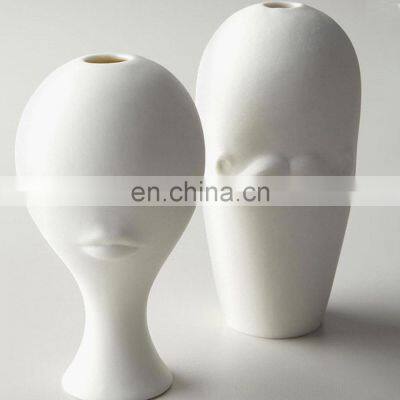 Nordic Creative Body Golden Silver White Ceramic Lips Vase photo-5