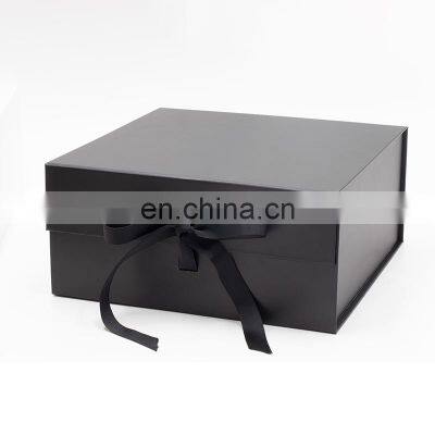 Bulk cardboard black custom ribbon square clothing apparel packaging gift box for pants