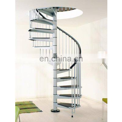 Top 1 Modern Handrail Designs Stainless Steel Spiral Stairs Interior Staircase With Tread