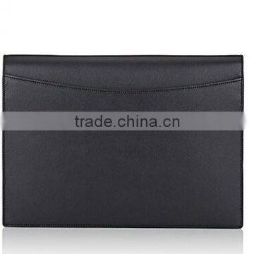 New York Men Black Smooth Leather Gusseted Portfolio Leather Business Bag Hand Bag photo-3