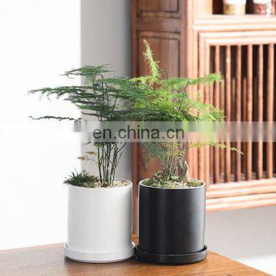 Home And Garden 2021 Wholesalers Pot Fleurs Indoor Black And White Ceramic Flower Pots For Plants