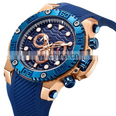 Orange Luxury stainless Mens Watch 10ATM Waterproof  Chronograph Watch wrist men luxury Men  Watch