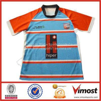Custom Sublimation Short Sleeves Rugby Jersey of Cheap Price