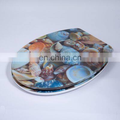 Polyresin Glitter Zinc Alloy Hinge Round Toilet Seat Polyresin Toilet Seat Toilet Glittery photo-3