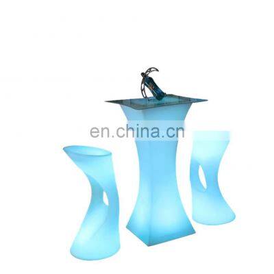 Wireless LED Table and Chairs / Futuristic China Pub Banquet Bufat Party Led Glowing Cocktail Bar Tables, Furniture Living Room