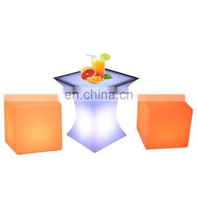 nightclub table hotel VIP seating cube chair patio furniture table bar lumineuse lighting furniture