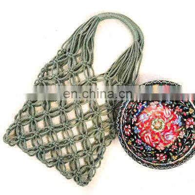 Macrame handmade market bag Luxury Handwoven Crochet Cotton shopping Handbag