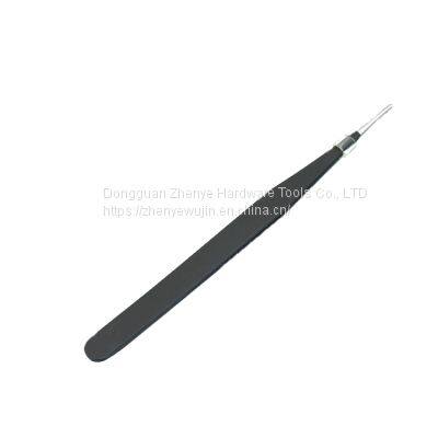 Steel Carbon Tweezers Anti-static Black Thin Pointed Curved Mouth Household Home Repair Nail Pick 10#tweezers