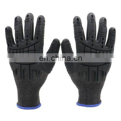 Factory Custom Industrial TPE TPR Black Anti Impact Protection Mechanical Work Safety Gloves photo-2