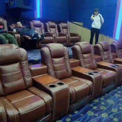 High-end Home Theater Sofa Audio Studio All Leather Sofa Home Movie Hall Electric Multi-function Sofa Combination photo-3
