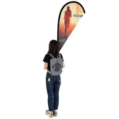 Weihai WZRODS Multi-use Branded Human Feather Teardrop Rectangle X Plastic Backpack Flag Pole for Outdoor Advertising photo-2