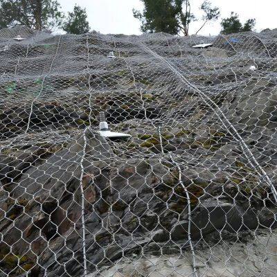 Shijiazhuang Factory PVC Coating Active Hexagonal Rock Netting System Woven Plain Weave Technique for Rockfall Protection