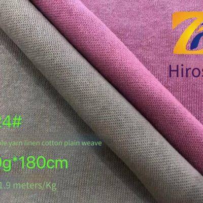 guangzhifeng 3824# Усиленная ленточная хлопково- льняная простая ткань, 280 г, в наличии, полнохлопковая oe сглаженная, жесткая, модная и актуальная ткань для футболок