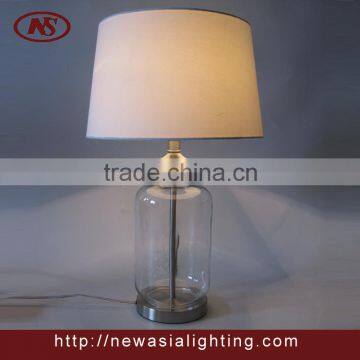 2016 factory newest design Clear Glass bottle table lamp for home decorate ,simple Glass table lamp