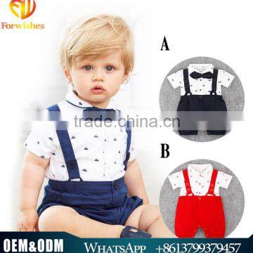 Wholesale Children's Boutique Clothing Summer Baby Boy Cloth Set Fake Strap Boy Casual Cotton Wearing 2016 Kids Clothing