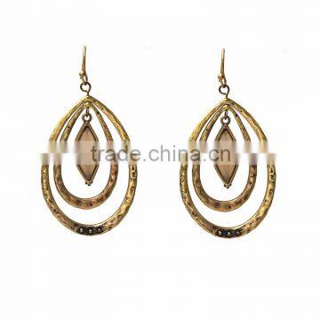 Latest Anti-Gold Jewelry Double Circles Bali Designs Hook Earrings