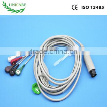 ECG consumable Professional 5 leads creative ecg cable with snap Unicare