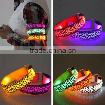 leopard print led bracelet sound activated led bracelet/led slap bracelet/custom led bracelet