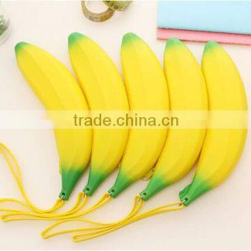 Novelty Silicone Portable Banana Coin Pencil Case Purse Bag Wallet Pouch Keyring photo-2
