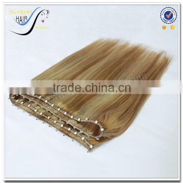 top quality hair colored brazilian hair weave micro thin weft hair extension                        
                                                Quality Choice