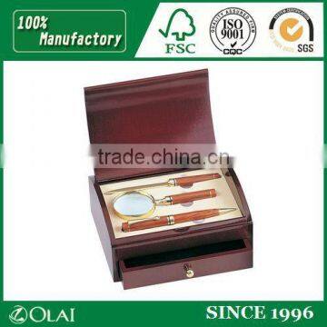 High-end wooden pen box with pull-out drawer