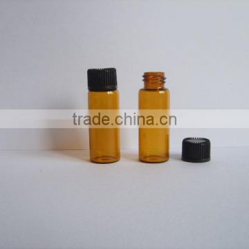 5ml Empty Mini Amber Glass Essential Aromatherapy Oil Bottle Orifice Reducer Cap