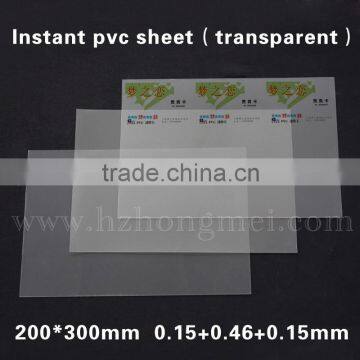 Hot Selling 0.76mm (1.5+0.46+1.5) thickness transparent non-laminating printable sheets for PVC card 3.8kgs/box