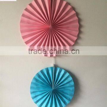 Hot Selling Pink and Blue Color D20cm 90gsm Woodfree Paper Fan Baby Shower Party Hanging Decoration