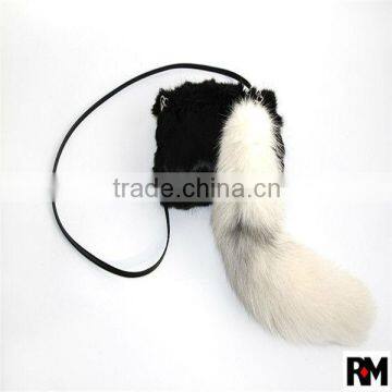 REAL CROSS FOX TAIL FUR KEYCHAIN