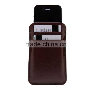 Italian Leather Case with businesscard for Iphone 4g 4s 4 5 case,Brown