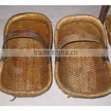 Chinese antique storage bamboo basket