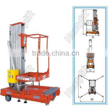 hydraulic single mast aluminum alloy aerial working lift