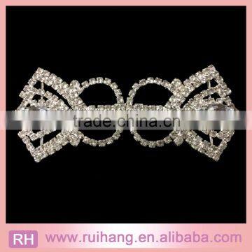 New arrival wholesale rose gold crystal rhinestone pair buckle for wedding invitations