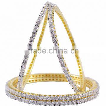 Indian Real Look American Diamond 4Pcs Bangle Set For Women