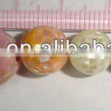 Wholesale high quality dye shell MOP mosaic round beads