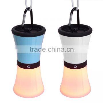 Portable camping lantern with charging battery outdoor torch and red caustion LED light