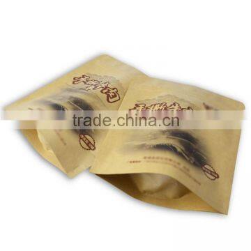 custom size kraft paper + pe lamination stand up pouch with custom gravure printing