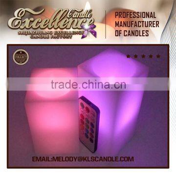 3*AAA battery pillar remote control flameless led candles