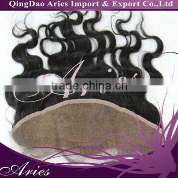 Lace Frontal Closure 13"*4" Hand Made Soft Malaysia Virgin Human Hair Lace Frontal BW Body Wave #1B (14", #1B)