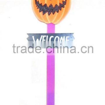 Wooden pumpkin garden stick halloween decoration