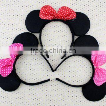 Polka dot bow tie Mickey or Minnie ears headband