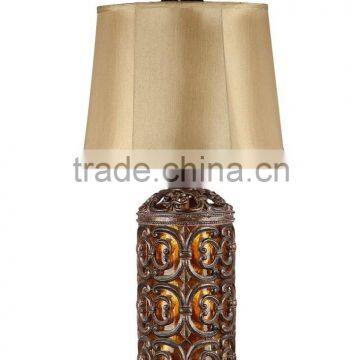 traditional open work table lamp