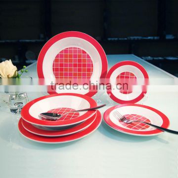 Metalic decal round ceramic tableware