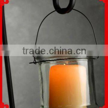 Hanging Glass Candle Holder with Metal Hanger