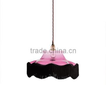 Royal Glass Pendant Lamps with Brown Fringes for Hotel Decorative