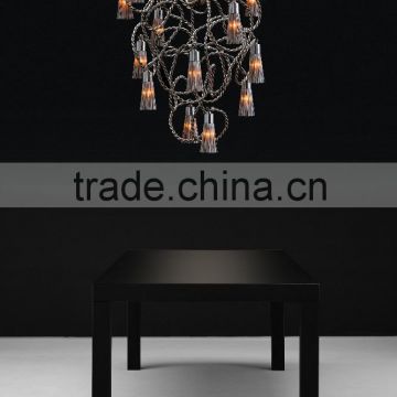 Big Contemporary with Gold+ Chrome Aluminum Chandelier Light for Sales