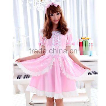 GLP Lolita sweet pink flounced bow dress with hair bands 81117