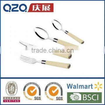 T028 stainless steel cutlery set with white handle